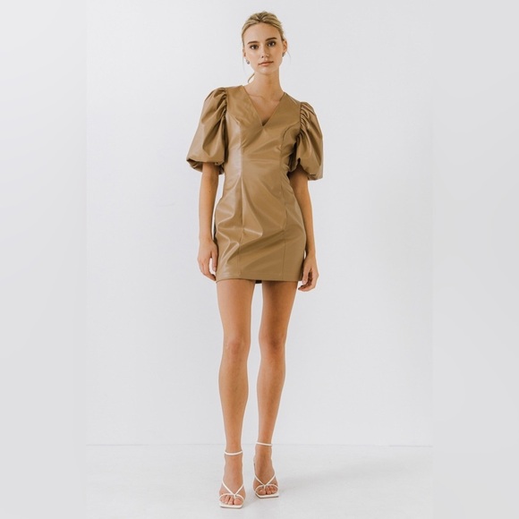 Endless Rose Pu Fitted Faux Leather Mini Dress - Picture 2 of 10